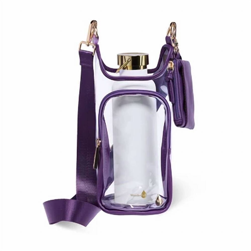 NEW WANDERFULL women's clear stadium hydrobag in purple